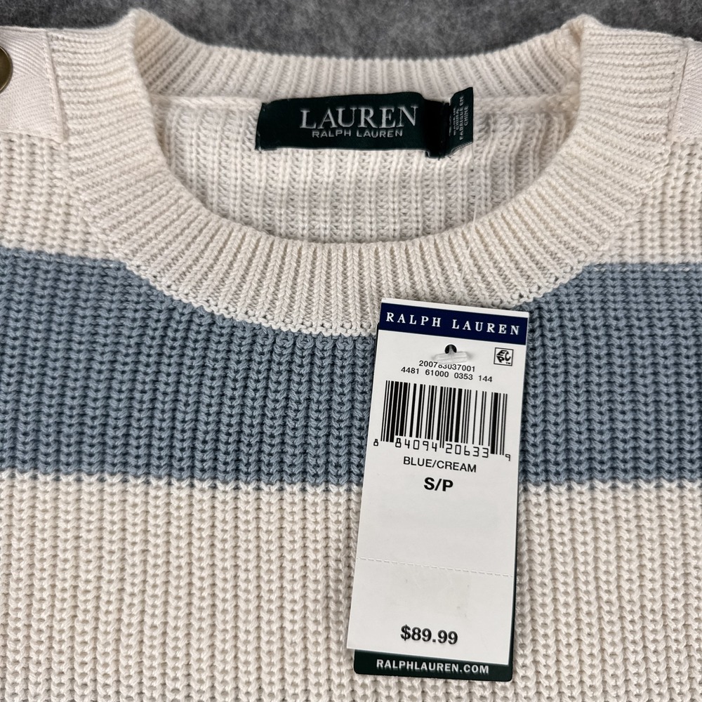 Lauren Ralph Lauren Sweater Womens Small Striped Pullover Nautical Preppy Classi - Picture 2 of 14